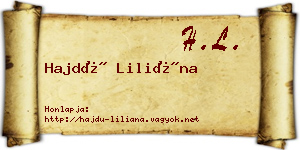 Hajdú Liliána névjegykártya